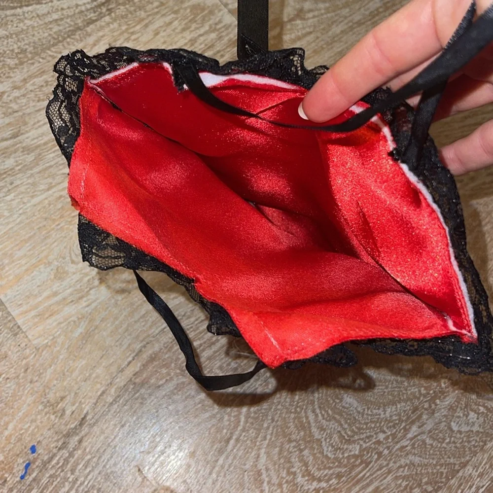 Corset Shaped Womens Black Satin Purse Mini Bag